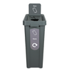 Slim Profile Recycling Bin with Integrated Signage - 70 Litre