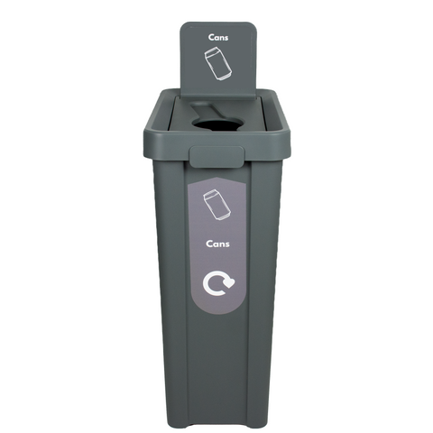 Slim Profile Recycling Bin with Integrated Signage - 70 Litre