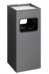 Durable Square Metal Bin with Integrated Sand Ashtray - 17 Litre