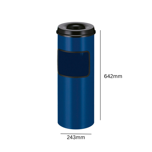 Litter Bin with Cigarette Disposal Available in 5 Colours - 30 Litre
