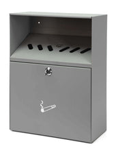 Wall Mounted Cigarette Bin with Rain Cover - 300 Butt Capacity