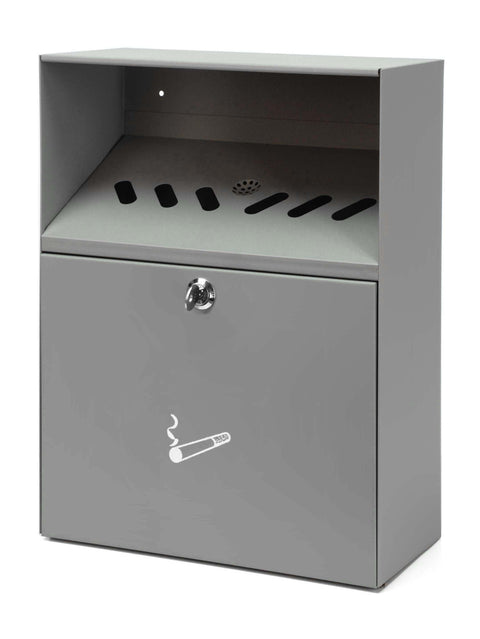 Wall Mounted Cigarette Bin with Rain Cover - 300 Butt Capacity