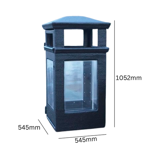 Clear-Sided Glass Fibre Waste Bin