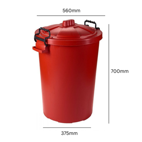 Coloured Outdoor Plastic Dustbin with Lockable Lid - 85 Litre