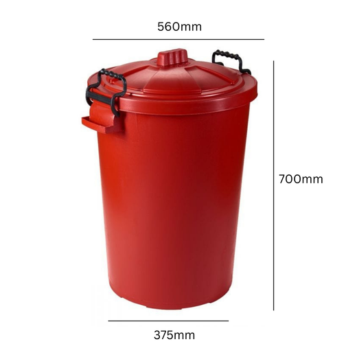 Coloured 85 Litre Plastic Dustbin with Lockable Lid