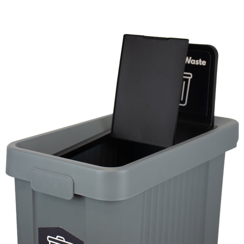 Slim Profile Recycling Bin with Integrated Signage - 70 Litre