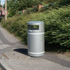 95L  All Weather Galvanised Steel External Litter Bin nealty complimenting the outdoor space.