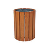 Round Hardwood Slatted Litter Bin - 60 Litre