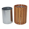 Round Hardwood Slatted Litter Bin - 60 Litre