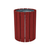 Round Hardwood Slatted Litter Bin - 60 Litre