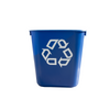 3 x Rubbermaid Rectangular Wastebaskets 12.9L - Blue