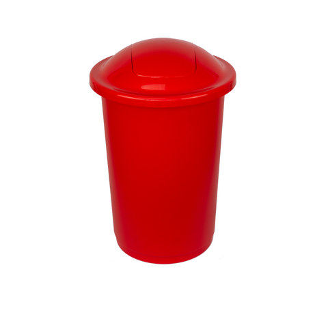 Round Top Push 50L Lid Recycling Bin