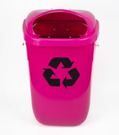Wall Mounted Pink Waste Bin 50L