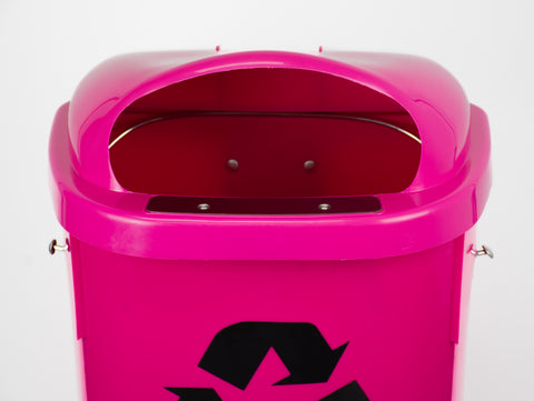 Wall Mounted Pink Waste Bin 50L