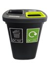 Large Durable 2 Compartment Recycling Bin with Inserts - 2 x 45 Litre