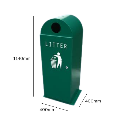 Dome Top Outdoor Litter Bin - 120 Litre