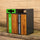 Double Iroko Wood Recycling Bin - 224 Litre