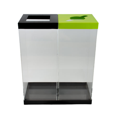 Double Clear Recycling Bins with Tray - Available in 2 Sizes
