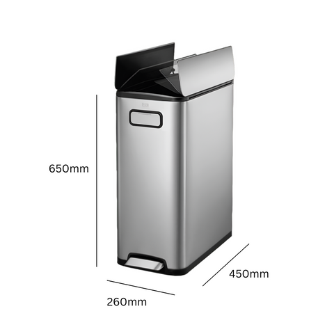 Eko Ecofly Butterfly Opening Slim Litter Bin - 30 Litre