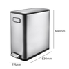 EKO Ecofly Slim Two Compartment Recycling Bin - 2 x 20 Litre