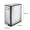 EKO Ecofly Slim Two Compartment Recycling Bin - 2 x 20 Litre