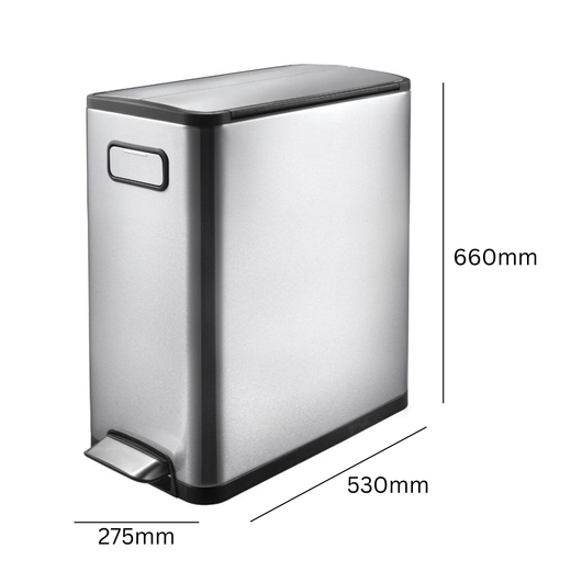 EKO Ecofly Slim Two Compartment Recycling Bin - 2 x 20 Litre