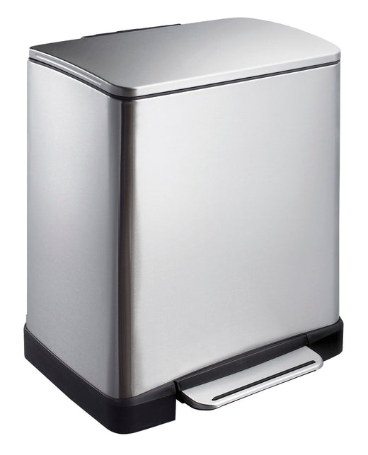 Stainless Steel EKO E-Cube Pedal Bin Integrated Foot Pedal for Hands Free Disposal. In size options 20, 40 and 50 litres.