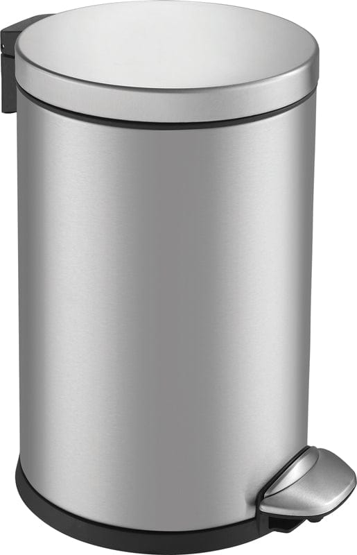 EKO Luna Step Bin available in 3 or 5-litre options. A cylindrical bin with a matte stainless steel finish.