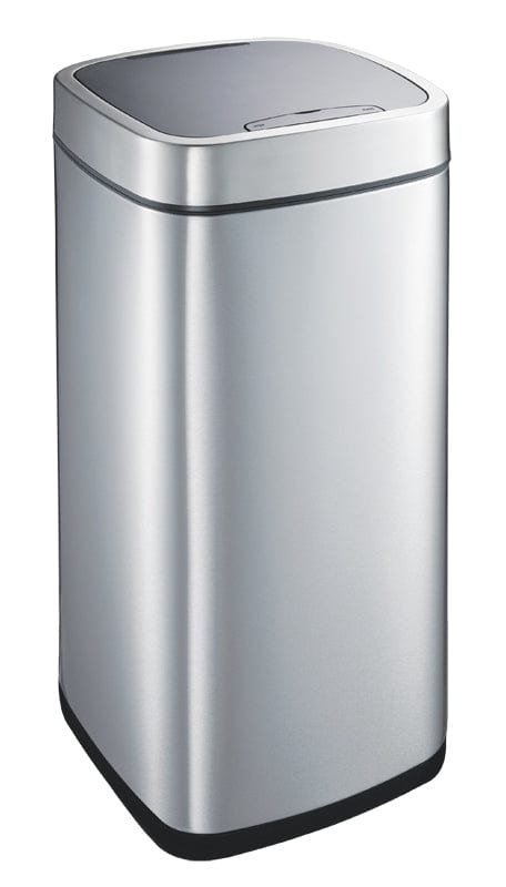 35 litre Eko Sensor Bin in sleek stainless steel design with closed lid.