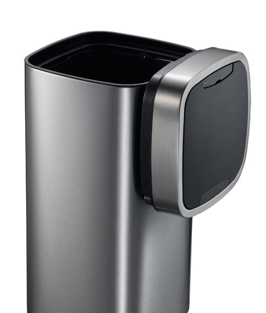 Image of the 35 litre Eko Sensor Bin with its lid easily clipped to the side.