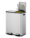 EcoCasa Foot Pedal Recycling Bin - 30+20 Litres