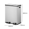EcoCasa Foot Pedal Recycling Bin - 30+20 Litres