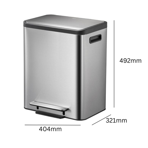 EcoCasa - 2 x 15 Litre Dual Compartment Recycling Bin