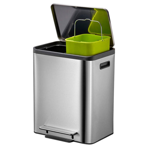 Recycling stainless steel 2 X 15 litre bin