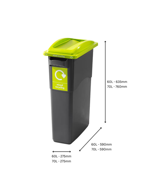 Smart Slim Profile Recycling Bins - 70 Litres