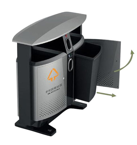 Outdoor Recycling Bin with Battery Compartment - 78 Litre