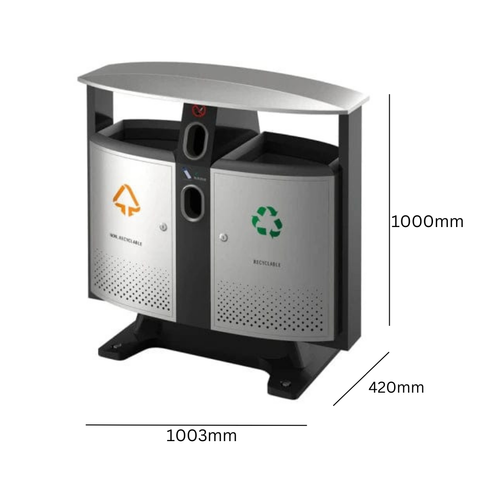Outdoor Recycling Bin with Battery Compartment - 78 Litre