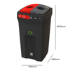 Internal Office Split Lid Recycling Envirobin - 100 Litre