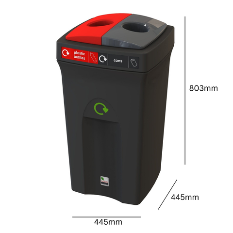 Internal Office Split Lid Recycling Envirobin - 100 Litre