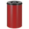 Red body and black lidded self extinguishing waste paper bin in 110 litre capacity 