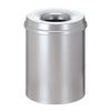 Stainless steel waste paper bin with a 15 litre capacity and hole aperture to the lid