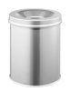 Silver fire extingushing waste paper bin, made from high grade steel