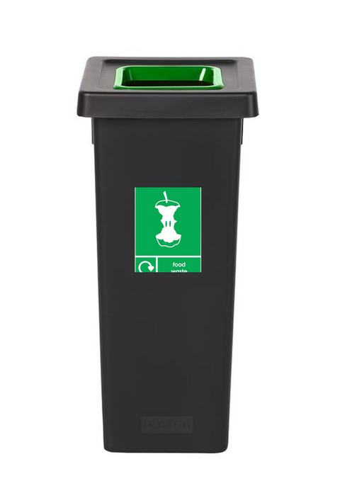Freestanding Colour Coded Recycling Bin in Black - Available in 3 Sizes
