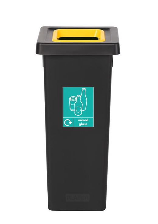Freestanding Colour Coded Recycling Bin in Black - Available in 3 Sizes