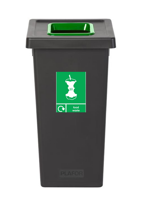Freestanding Colour Coded Recycling Bin in Black - Available in 3 Sizes