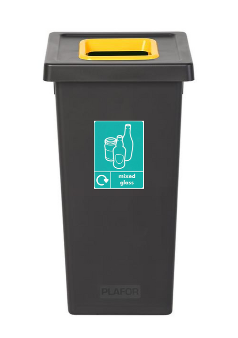 Freestanding Colour Coded Recycling Bin in Black - Available in 3 Sizes