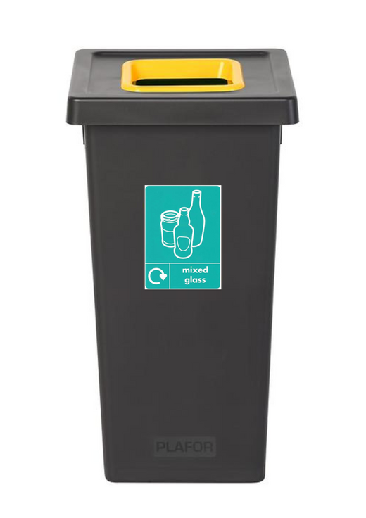 Freestanding Colour Coded Recycling Bin in Black - Available in 3 Sizes