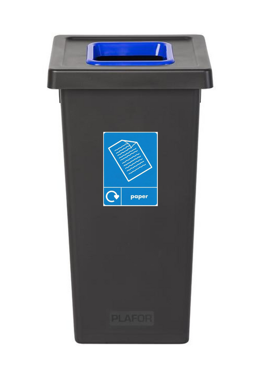 Freestanding Colour Coded Recycling Bin in Black - Available in 3 Sizes