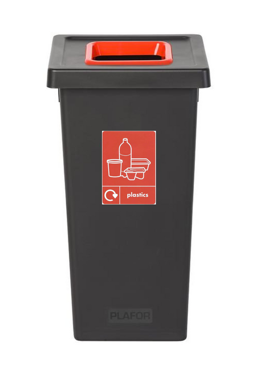 Freestanding Colour Coded Recycling Bin in Black - Available in 3 Sizes