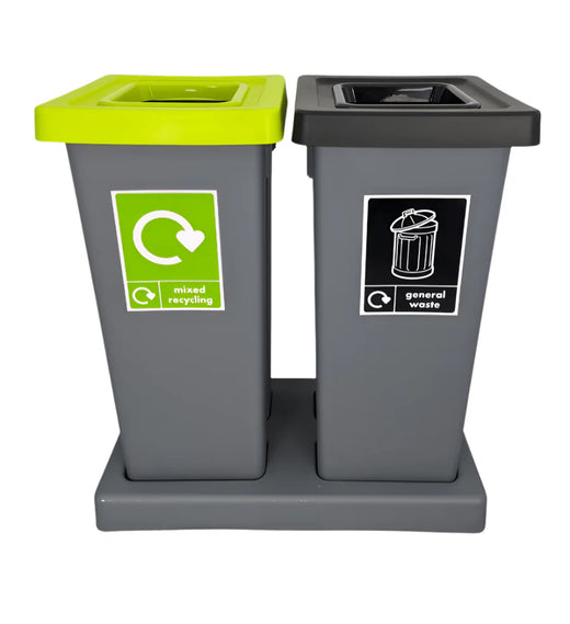 Double Internal Recycling Station - 2 x 50 Litre with Tray